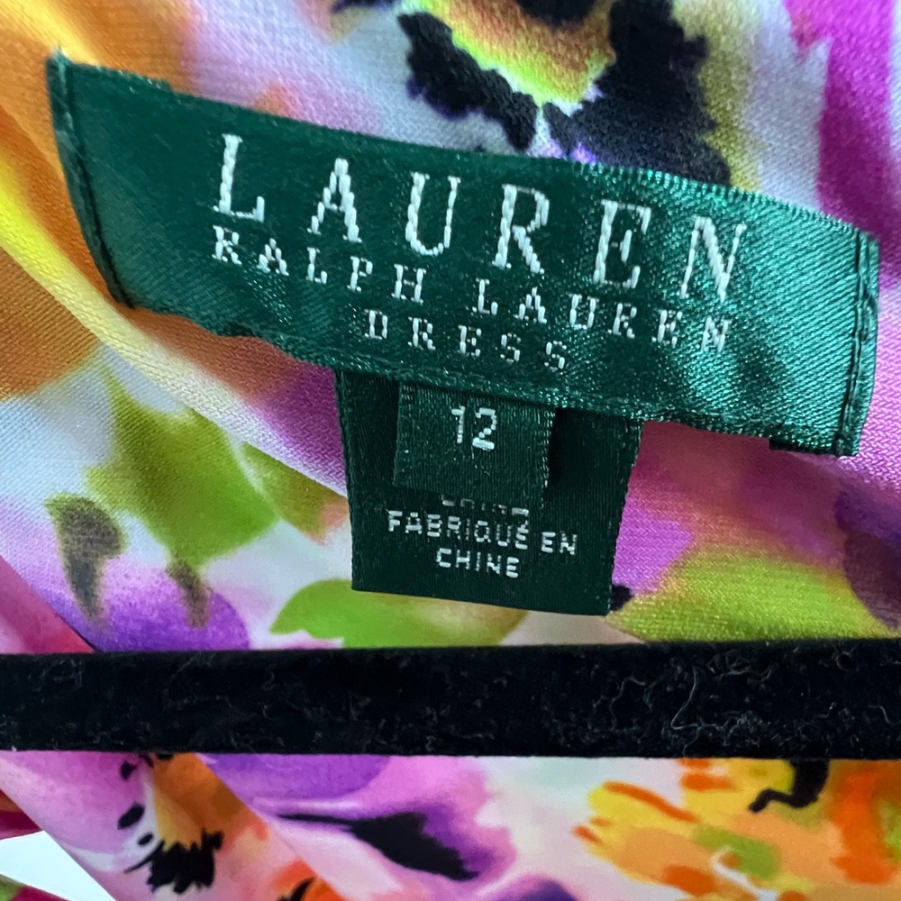 Lauren Ralph Lauren Floral Sleeveless Mini Dress in Yellow, Purple, Pink, Orange - Picture 4 of 4